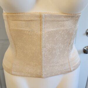 VTG Shape-Mate Firm Control Waist Trainer Satin Nude Shapewear Corset Belt Sz 3X